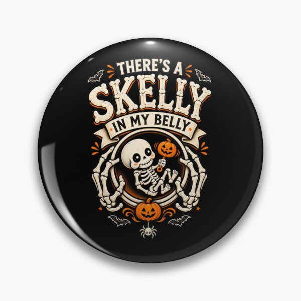 Item preview, There’s a Skelly in My Belly – Funny Halloween Pregnancy Design designed and sold by AVJDesigns.