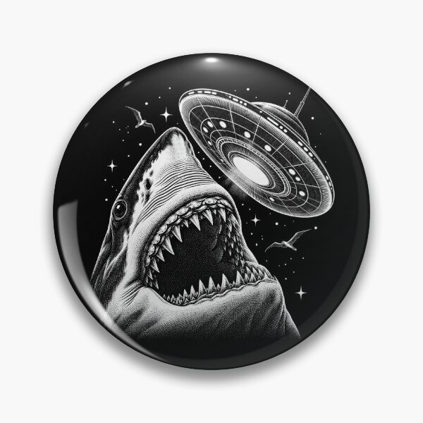 Item preview, Cosmic Shark and UFO Engraving designed and sold by SassCity.