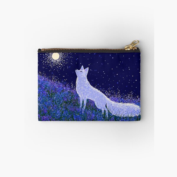 Item preview, White Fox gazes at midnight moon designed and sold by scicilysimonee.