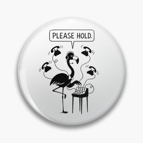 Item preview, Please Hold – Funny Flamingo Switchboard – Relatable Office & Admin Humor Art Tee designed and sold by bobscraze.