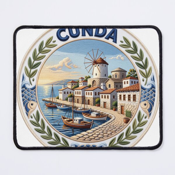 Item preview, Cunda Island Turkey Aegean Windmill Embroidered Patch Sticker designed and sold by Imaginarium of Chaos falcon88 .