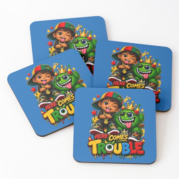Item preview, Here Comes Trouble Hip Hop Cartoon Monster Design designed and sold by digitalbob60.