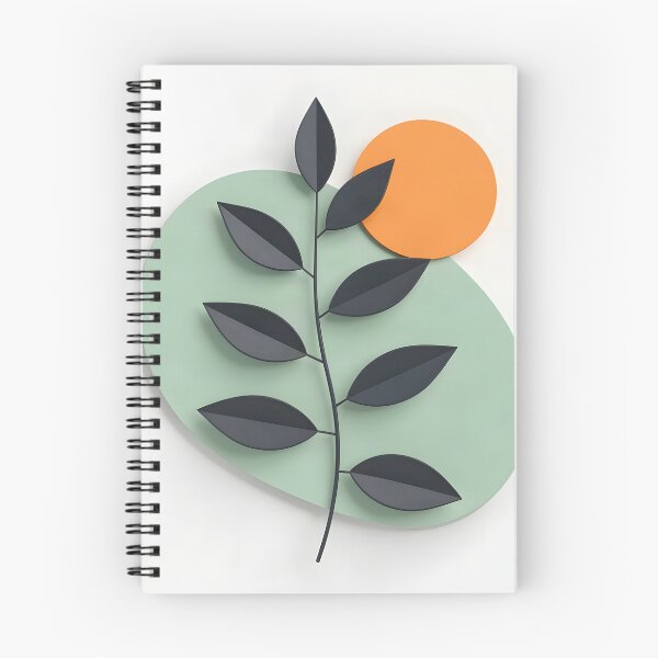 Item preview, Minimalist Leaf with Orange Circle designed and sold by Vicky Brago-Mitchell®.