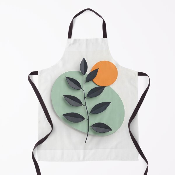 Item preview, Minimalist Leaf with Orange Circle designed and sold by Vicky Brago-Mitchell®.