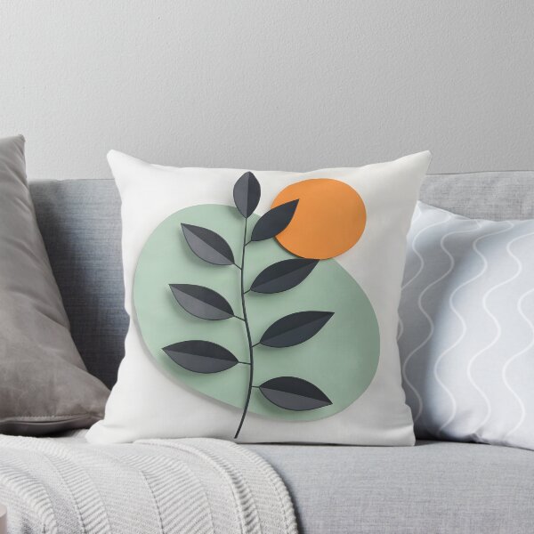 Item preview, Minimalist Leaf with Orange Circle designed and sold by Vicky Brago-Mitchell®.