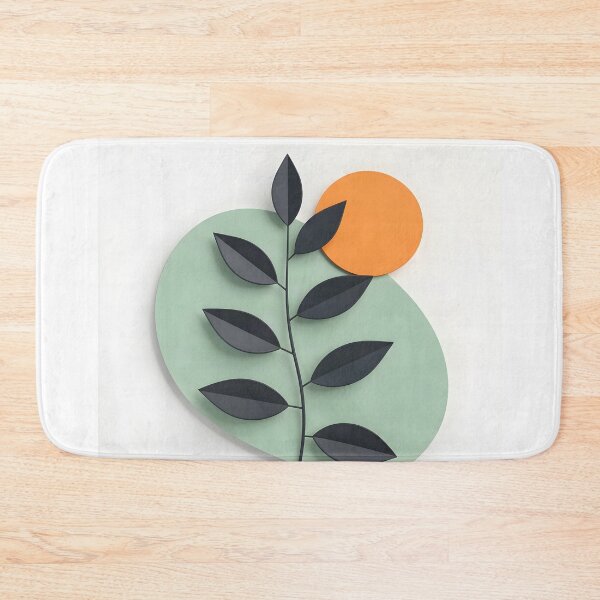 Item preview, Minimalist Leaf with Orange Circle designed and sold by Vicky Brago-Mitchell®.