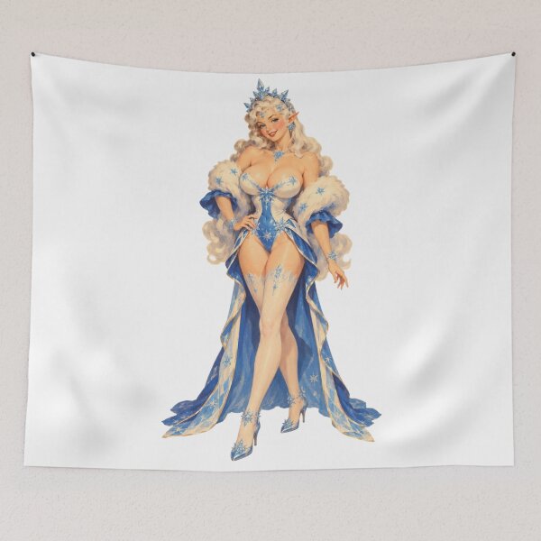 Item preview, Vintage Winter Elf Pin Up Girl – Retro Snow Queen Fantasy designed and sold by Cosplayvintage.