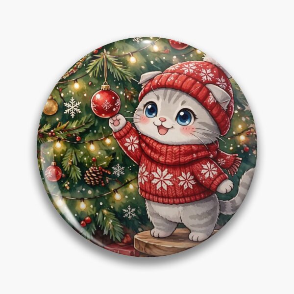 Item preview, Cute Christmas Cat Decorating Tree Cozy designed and sold by Russtoon.