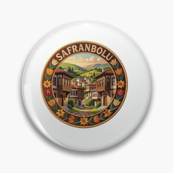 Item preview, Safranbolu Turkey Ottoman Town Saffron Embroidered Patch Sticker designed and sold by Imaginarium of Chaos falcon88 .