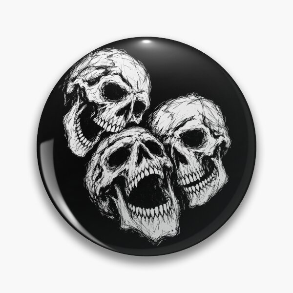 Item preview, Triple Skull Scribble Line Drawing designed and sold by SassCity.