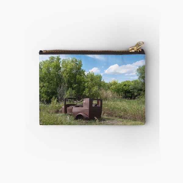 Item preview, Rusty abandoned car in a field on a bright summer day designed and sold by lisavonbiela.
