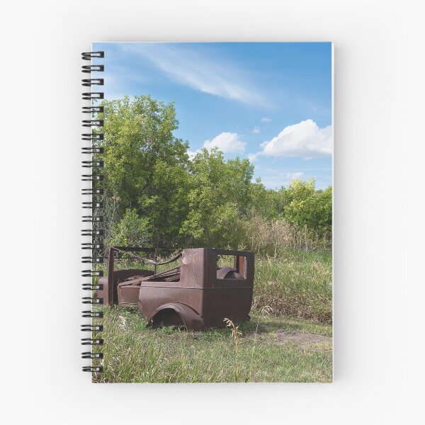 Item preview, Rusty abandoned car in a field on a bright summer day designed and sold by lisavonbiela.