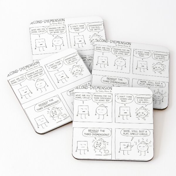 Item preview, Circle Strains for the Third Dimension — Second-Dyemension Funny Geometry Cartoon designed and sold by 2nd-dyemension.