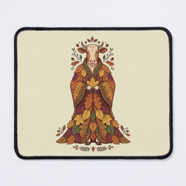 Item preview, Queen of Autumn - Cow in fall outfit - Autumn vibes, seasonal leaves - Autumn design animals designed and sold by ParadoxParadox.