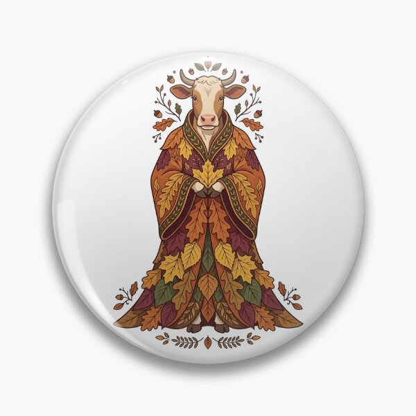 Item preview, Queen of Autumn - Cow in fall outfit - Autumn vibes, seasonal leaves - Autumn design animals designed and sold by ParadoxParadox.