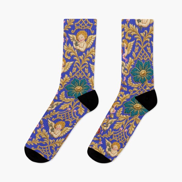 Item preview, Baroque Golden Cherub And Teal Floral designed and sold by Vasator1585.