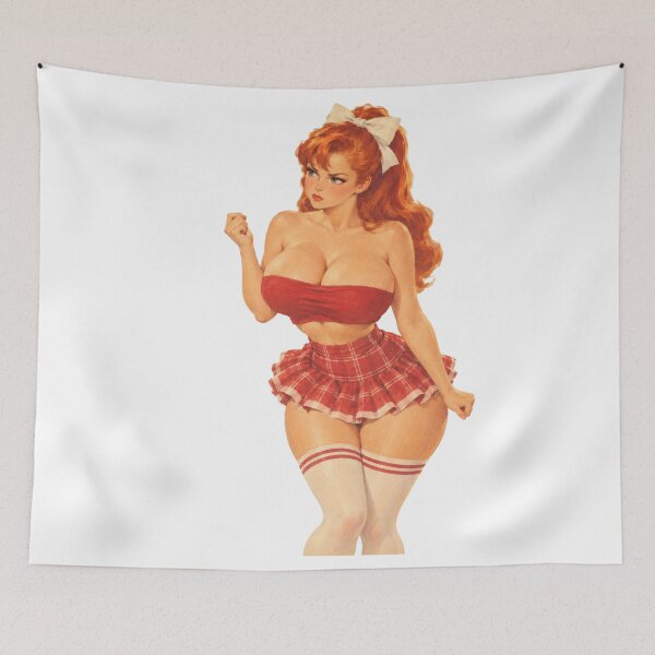 Item preview, Vintage Redhead Pin Up Girl – Retro Rockabilly Plaid Pinup designed and sold by Cosplayvintage.