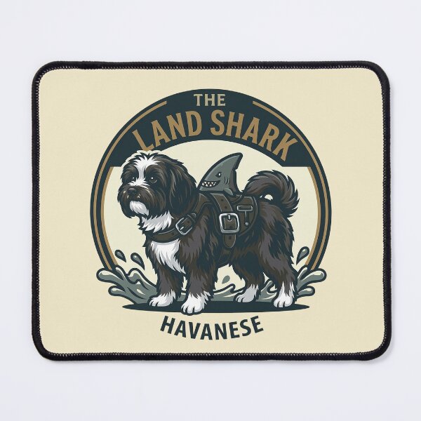 Item preview, The Land Shark – Havanese Black and White Dog Design designed and sold by Vin Zzep.