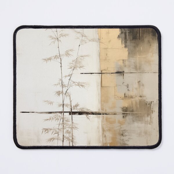 Item preview, Wabi sabi and japandi inspired minimalist bamboo print with gold accent designed and sold by filigreedigital.