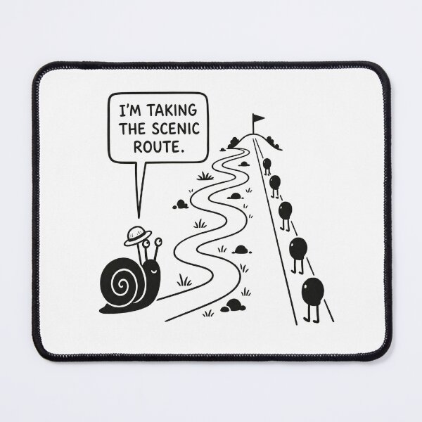 Item preview, I'm Taking The Scenic Route – Funny Snail & Winding Path – Slow Living Humor Art Tee designed and sold by bobscraze.