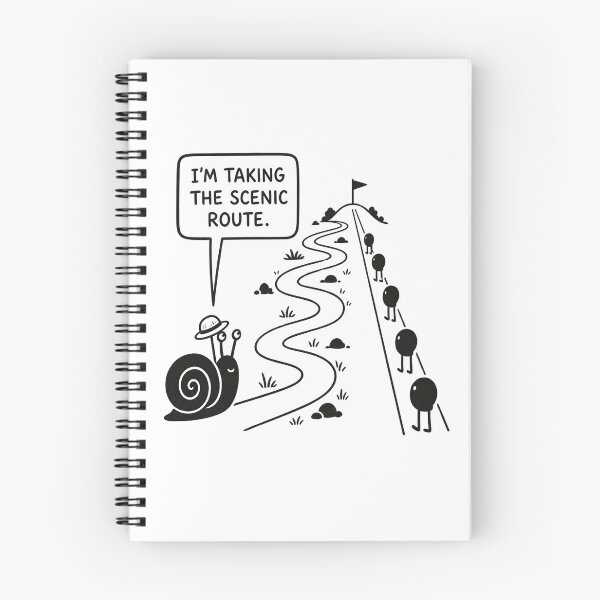 Item preview, I'm Taking The Scenic Route – Funny Snail & Winding Path – Slow Living Humor Art Tee designed and sold by bobscraze.