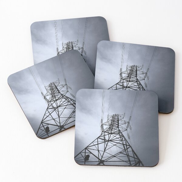 Item preview, Ultrawide shot from beneath power tower with threatening sky designed and sold by lisavonbiela.