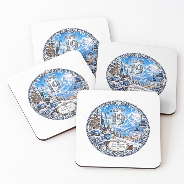 Item preview, April 19 Birthday Ski Mountain Design | Winter Adventure Gift designed and sold by LunaMoments.