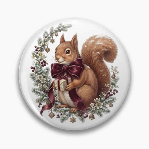 Item preview, Christmas Squirrel – Elegant Winter Woodland Christmas designed and sold by ImageryLoom.