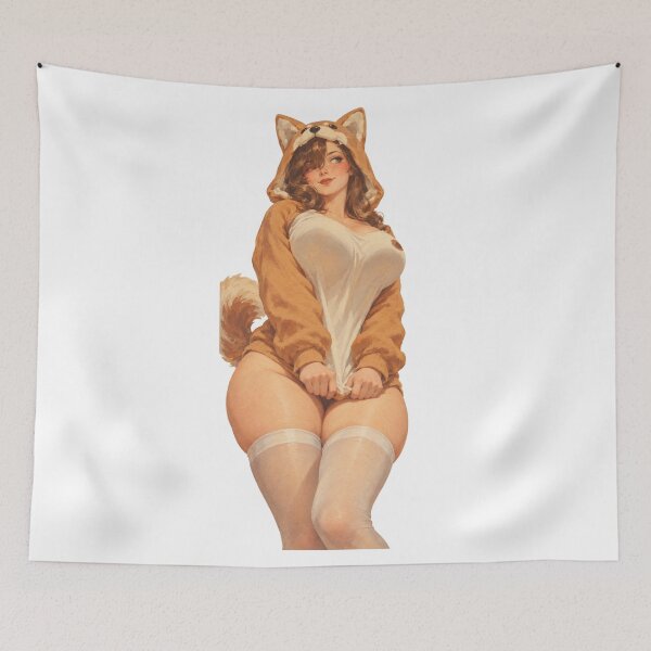 Item preview, Vintage Fox Girl Pin-Up – Retro Americana designed and sold by Cosplayvintage.