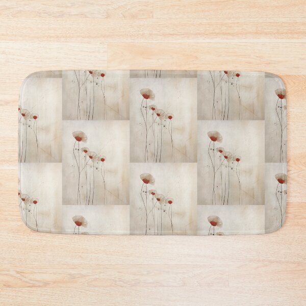 Item preview, Wabi sabi and japandi inspired flowers with red accent designed and sold by filigreedigital.