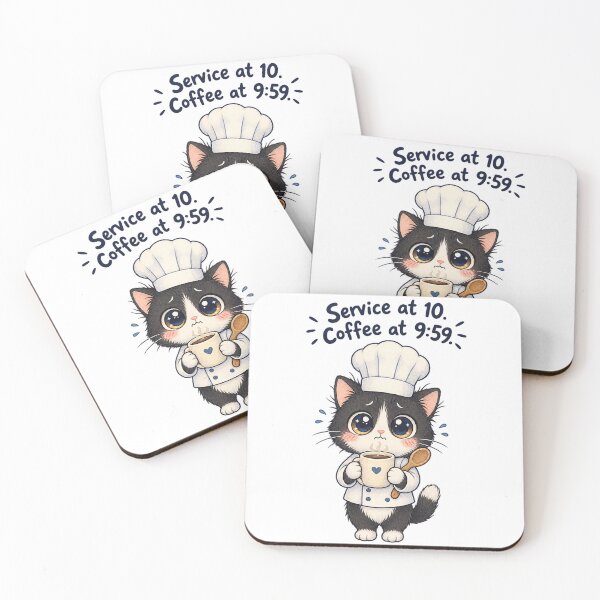 Item preview, Cute Kawaii Tuxedo Cat Chef Coffee designed and sold by tobbyasz.