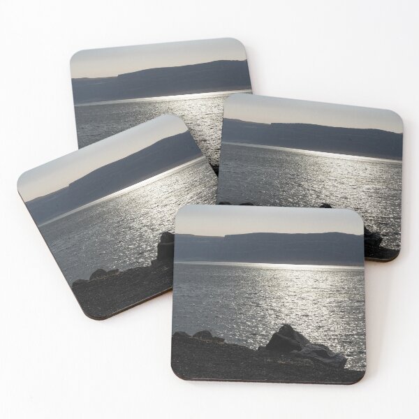 Item preview, High contrast sunset sparkling across Banks Lake in Washington State designed and sold by lisavonbiela.