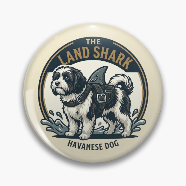 Item preview, The Land Shark – Havanese White and Black Dog Design designed and sold by Vin Zzep.
