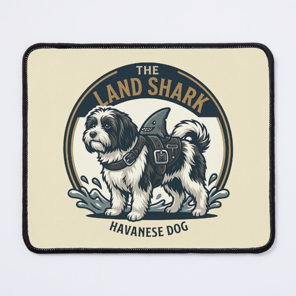 Item preview, The Land Shark – Havanese White and Black Dog Design designed and sold by Vin  Zzep.