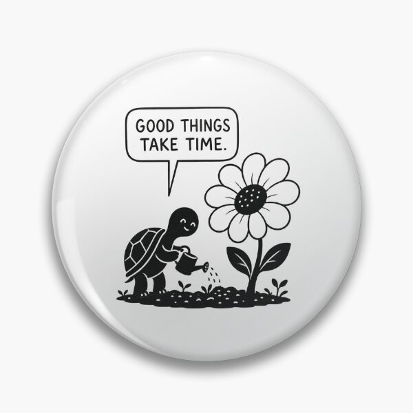 Item preview, Good Things Take Time – Cute Turtle Watering Flower – Motivational Patience Quote Art Tee designed and sold by bobscraze.