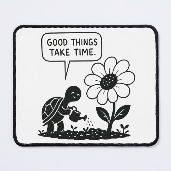 Item preview, Good Things Take Time – Cute Turtle Watering Flower – Motivational Patience Quote Art Tee designed and sold by bobscraze.