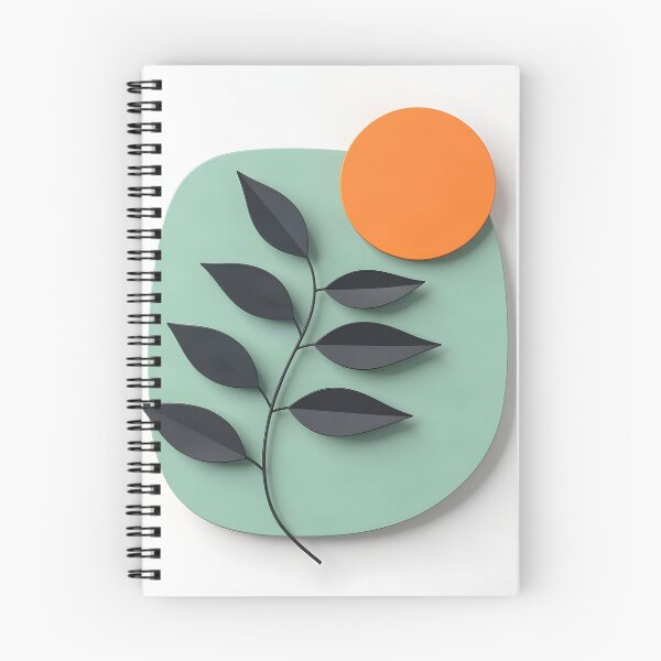 Item preview, Minimalist Plant with Orange Circle designed and sold by Vicky Brago-Mitchell®.