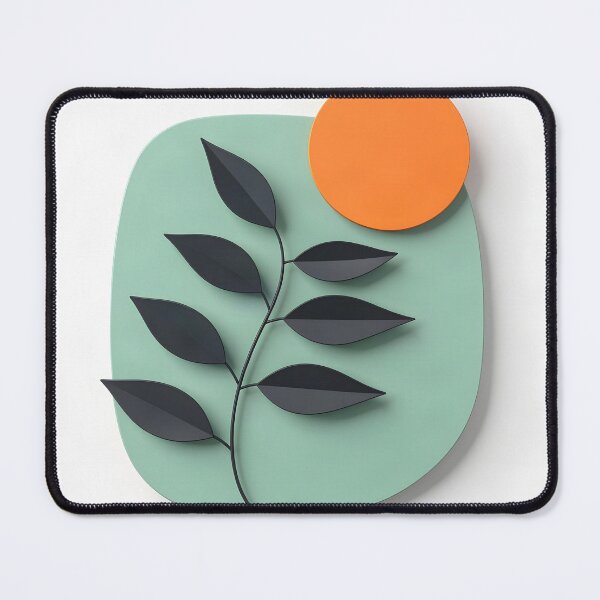 Item preview, Minimalist Plant with Orange Circle designed and sold by Vicky Brago-Mitchell®.