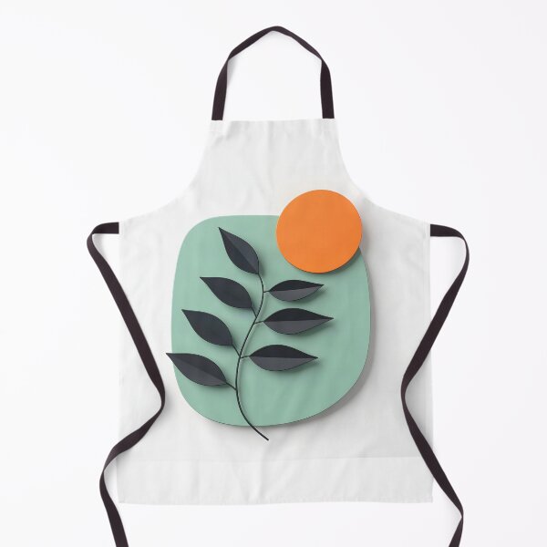 Item preview, Minimalist Plant with Orange Circle designed and sold by Vicky Brago-Mitchell®.