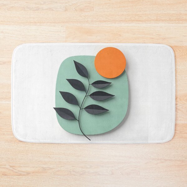 Item preview, Minimalist Plant with Orange Circle designed and sold by Vicky Brago-Mitchell®.