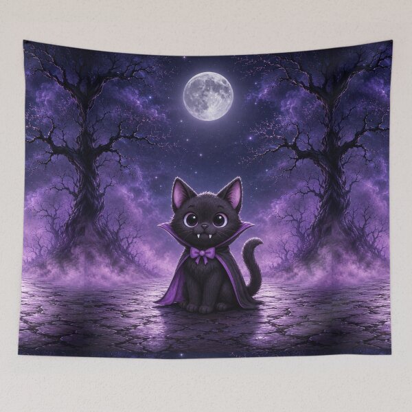Item preview, The Purrfect Vampire - Purple Vampire Cat designed and sold by PurrfectWhisper.