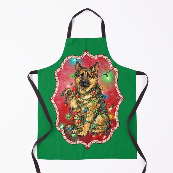 Item preview, Funny Dog Tangled in Christmas Lights German Shepherd designed and sold by Lion and Lamb Design.