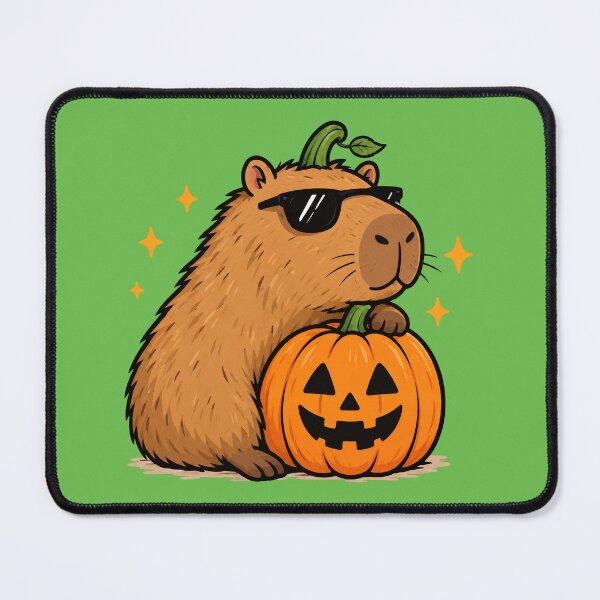 Item preview, Cute Capybara with Pumpkin – Funny Halloween Autumn Design designed and sold by kstheladesigns.