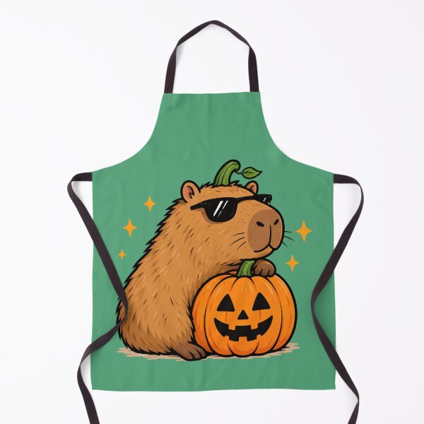 Item preview, Cute Capybara with Pumpkin – Funny Halloween Autumn Design designed and sold by kstheladesigns.