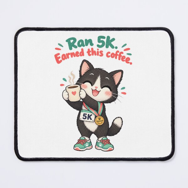 Item preview, Cute Kawaii Tuxedo Cat Running Coffee designed and sold by tobbyasz.