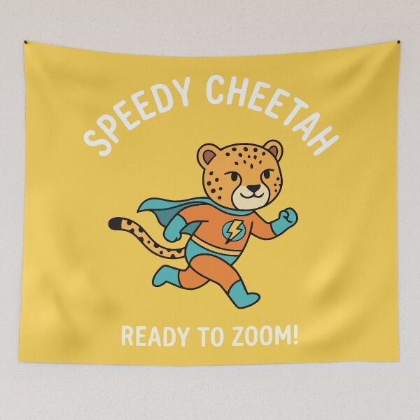 Item preview, Cute Speedy Cheetah Superhero designed and sold by Amir Faysal.