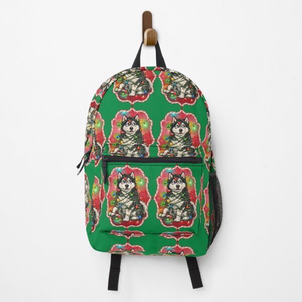 Item preview, Funny Dog Tangled in Christmas Lights Siberian Husky designed and sold by Lion and Lamb Design.