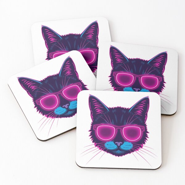 Item preview, Neon Cyberpunk Synthwave Cat designed and sold by Stylestickers55.