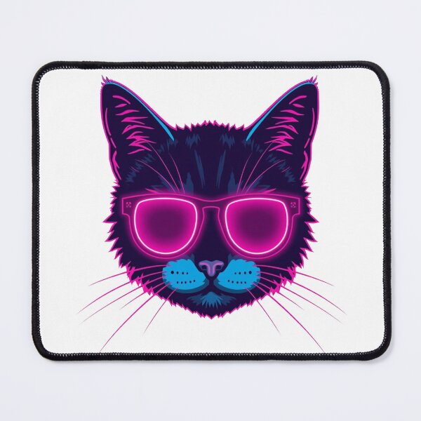 Item preview, Neon Cyberpunk Synthwave Cat designed and sold by Stylestickers55.