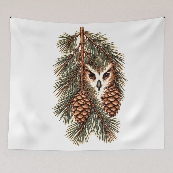 Item preview, Watcher Among the Pines | Hidden Owl Pine Art designed and sold by Norvian.
